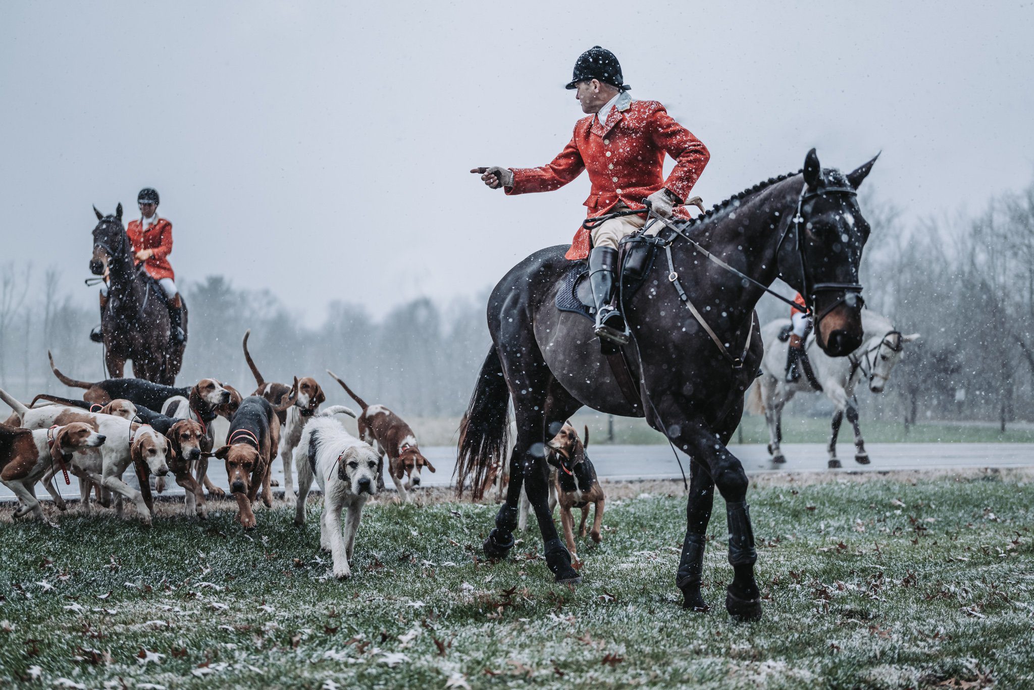 Former Huntsman Rhodri Evan-Jones and Whipper-In Mandy Weissman
