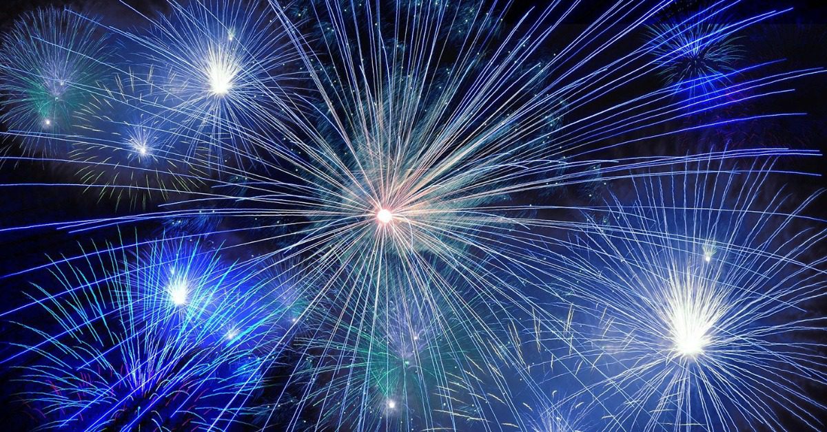 blue fireworks